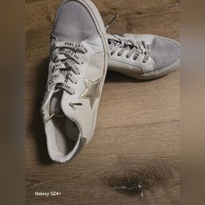 Vintage Havana Gray and White Flats with Gold Star